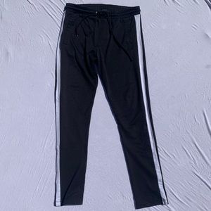Forever 21 black track pants white side stripe